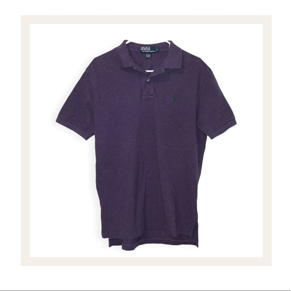 Ralph Lauren Polo Shirt (Purple) (Men's Large)